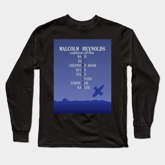 Malcolm Reynolds and Serenity Long Sleeve T-Shirt by MeliWho